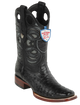 Wild West Botas de Avestruz Horma Rodeo Black