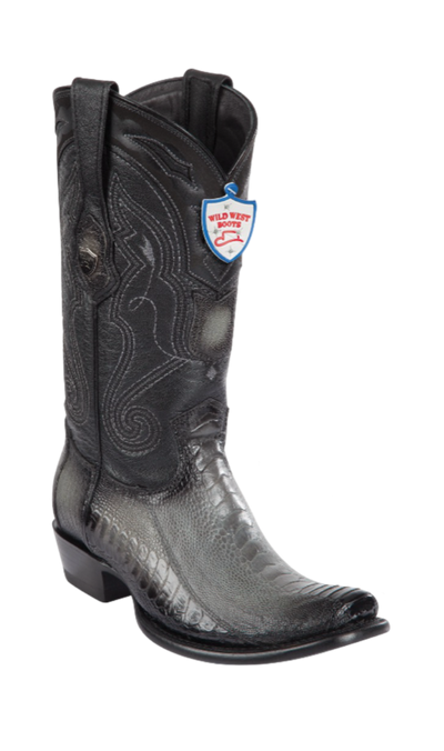 Wild West Botas de Pata de Avestruz Horma Dubai Toe Faded Gray 1   - from alligatorwarehouse.com