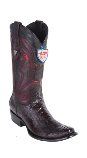 Wild West Botas de Pata de Avestruz Horma Dubai Toe Black Cherry
