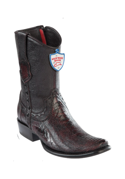 Wild West Botas de Pata de Avestruz Horma Dubai Toe Black Cherry 1   - from alligatorwarehouse.com