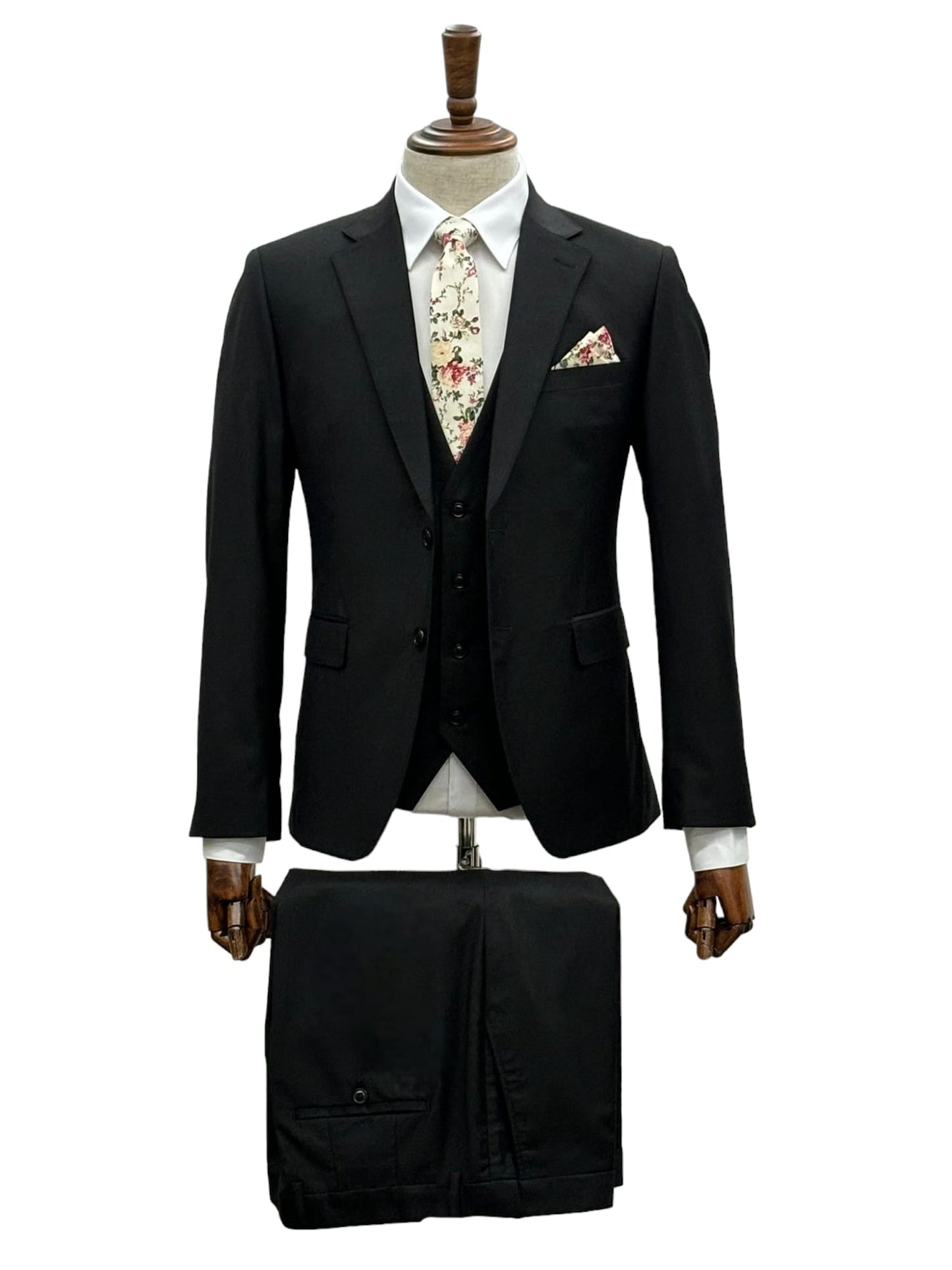 Effetti Suit Designer - 2 button Notch Lapel slim fit EF2N+V-8129 BLACK