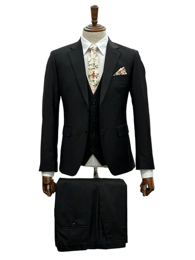 Effetti Suit Designer - 2 button Notch Lapel slim fit EF2N+V-8129 BLACK