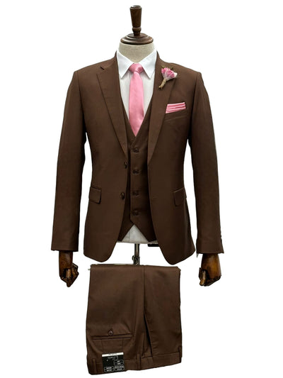 Effetti Suit Designer - 2 button Notch Lapel slim fit EF2N+V-8129 BROWN
