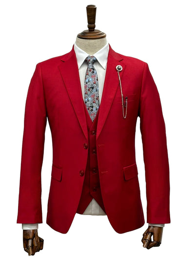 Effetti Suit Designer - 2 button Notch Lapel slim fit EF2N+V-8129 RED