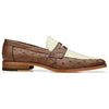 Belvedere Espada Tabac / Bone Genuine Ostrich Quill Penny Loafer 3 MEN 02440 TABAC/BONE-M-06  - from alligatorwarehouse.com