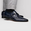 Marco Di Milano Rovigo Men's Shoes Navy Exotic Crocodile Skin Single Monk-strap Loafers 7 ROVIGO_CAIMAN FUSCUS_NAVY_6  - from alligatorwarehouse.com