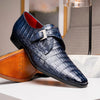 Marco Di Milano Rovigo Men's Shoes Navy Exotic Crocodile Skin Single Monk-strap Loafers 10 ROVIGO_CAIMAN FUSCUS_NAVY_6  - from alligatorwarehouse.com