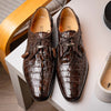 Marco Di Milano Cancun Men's Shoes Brown Exotic Hornback Crocodile Skin Derby Oxfords 9 CANCUN_CAIMAN FUSCUS_BROWN_6  - from alligatorwarehouse.com