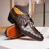 Marco Di Milano Cancun Men's Shoes Brown Exotic Hornback Crocodile Skin Derby Oxfords 8 CANCUN_CAIMAN FUSCUS_BROWN_6  - from alligatorwarehouse.com