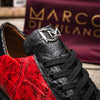 Marco Di Milano Saulo Men's Shoes Black & Red Exotic Ostich / Alligator Casual Sneakers 4 SAULO_ALLIGATOR-OSTRICH_BLACKCHERRY_8  - from alligatorwarehouse.com