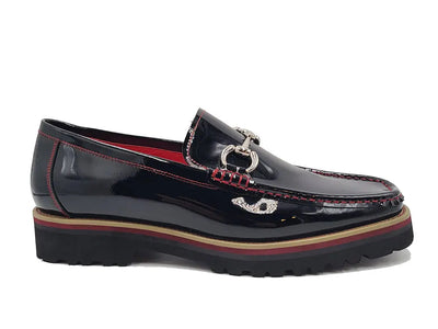 Elegant Patent Leather Horse Bit Loafer 1 KS201-02PBLACK75  - from alligatorwarehouse.com