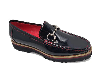 Elegant Patent Leather Horse Bit Loafer 3 KS201-02PBLACK75  - from alligatorwarehouse.com
