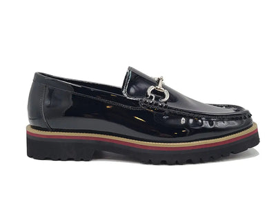 Elegant Patent Leather Horse Bit Loafer 9 KS201-02PBLACK75  - from alligatorwarehouse.com