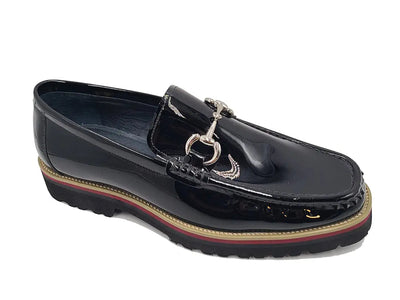 Elegant Patent Leather Horse Bit Loafer 11 KS201-02PBLACK75  - from alligatorwarehouse.com