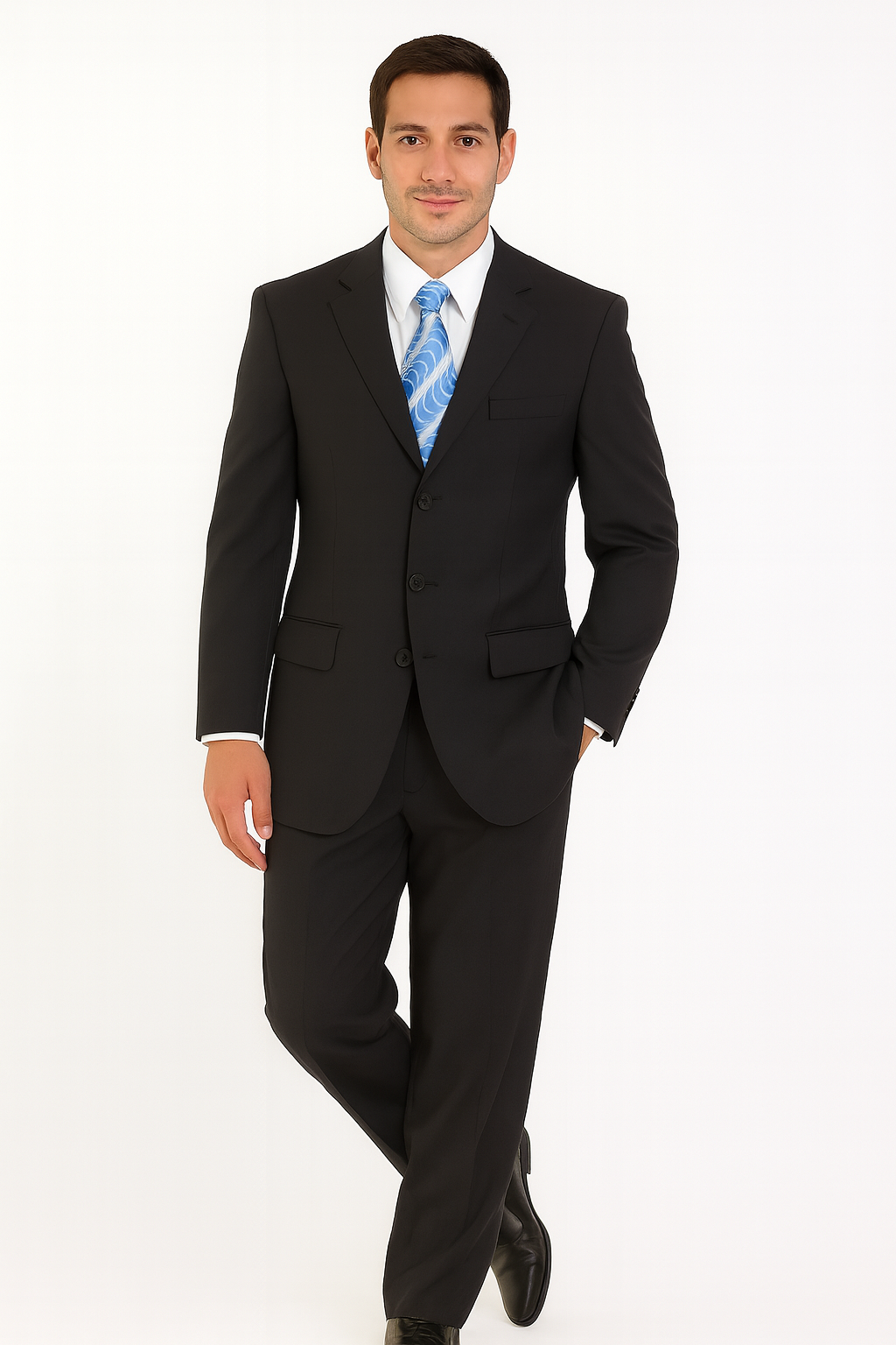 Mens Classic 3 button 2 Piece Suit in Navy