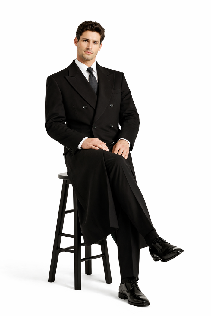 Authentic Fully Lined Double Breasted men's Wool Blend Dress Coat