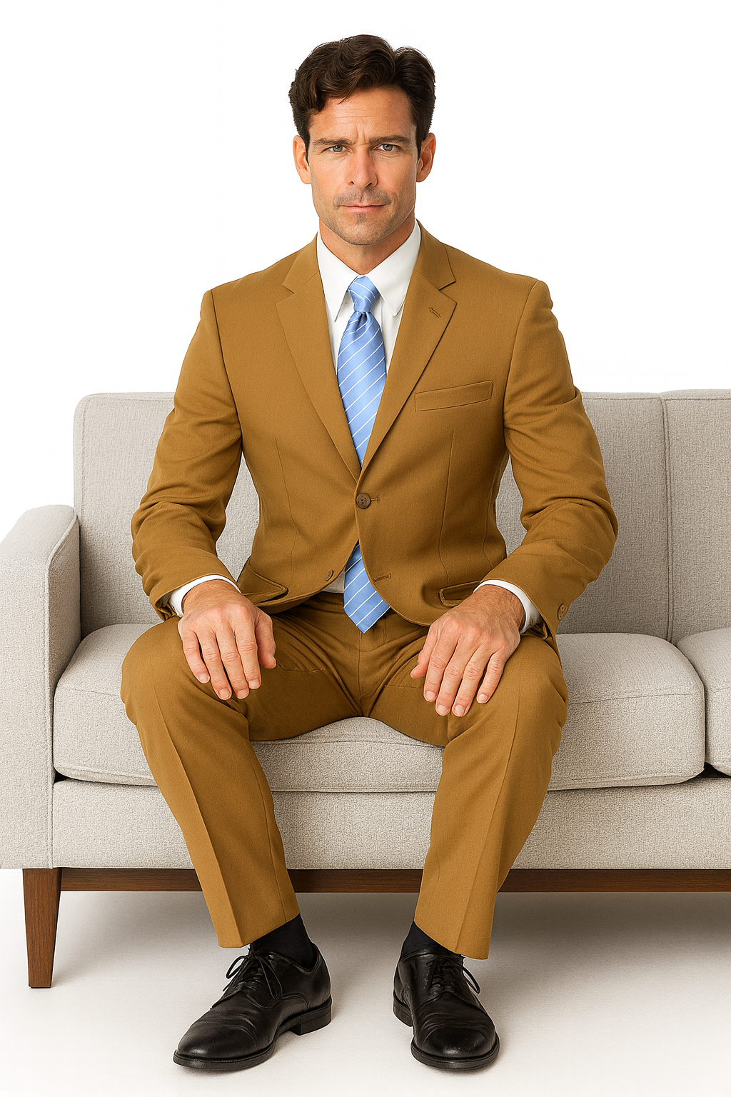 Mens Classic 3 button 2 Piece Suit in Navy