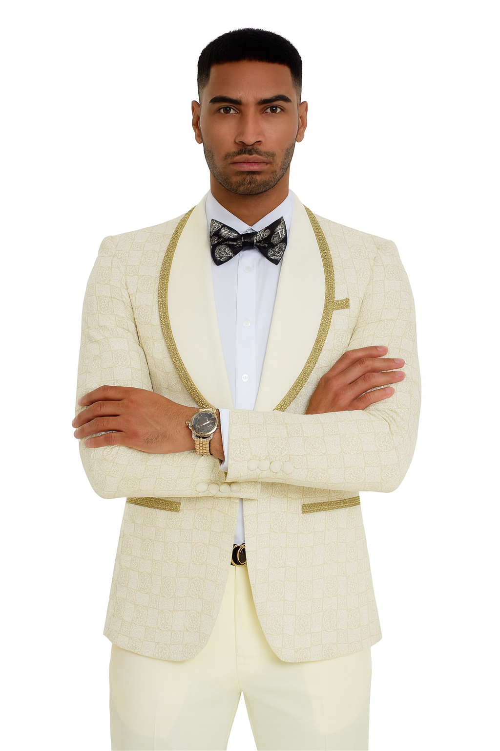 2025 Ivory and Gold 2pc Men's Suit by Tazzio 9   - from alligatorwarehouse.com