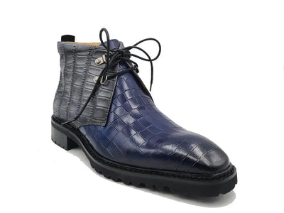 Embossed Chukka Boot Lug Sole 2 KB520-01TNAVYGRAY8  - from alligatorwarehouse.com
