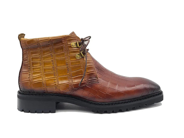 Carrucci Embossed Chukka Boot Lug Sole