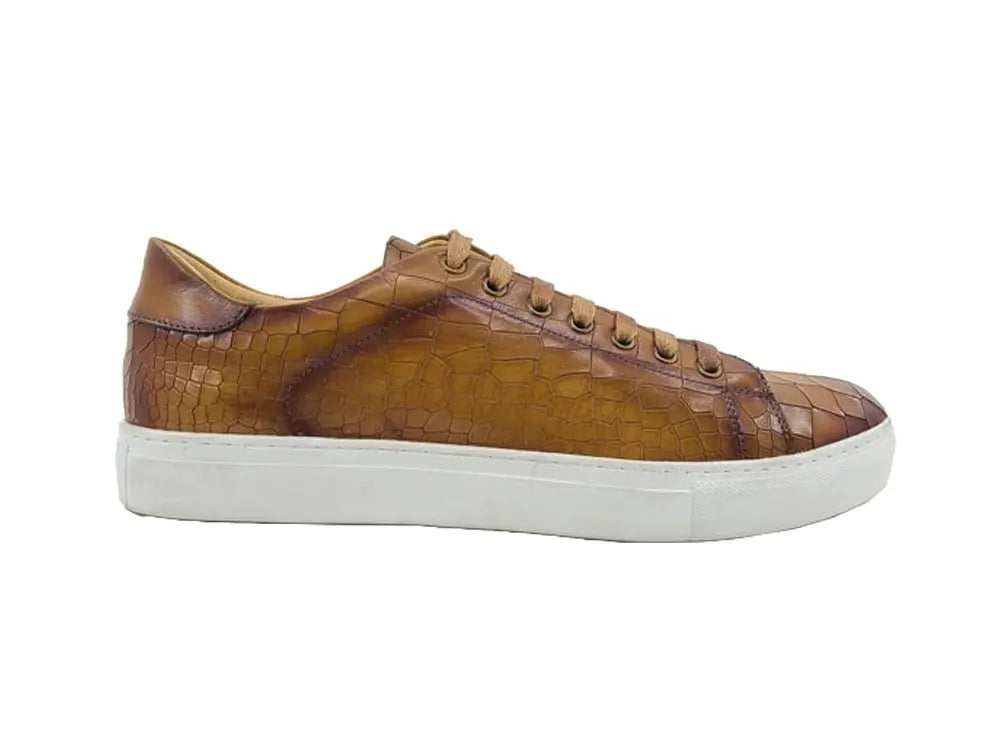 Carrucci Embossed Leather Fashion Sneaker
