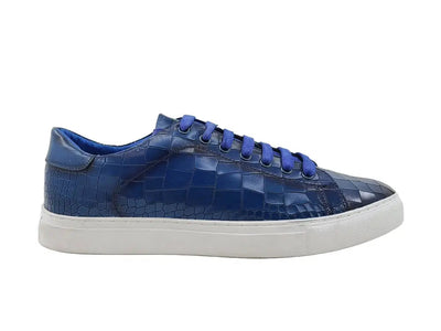 Embossed Leather Fashion Sneaker 3 KS637-03EOCEANBLUE75  - from alligatorwarehouse.com