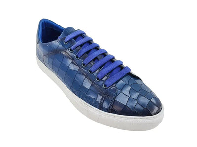Embossed Leather Fashion Sneaker 4 KS637-03EOCEANBLUE75  - from alligatorwarehouse.com