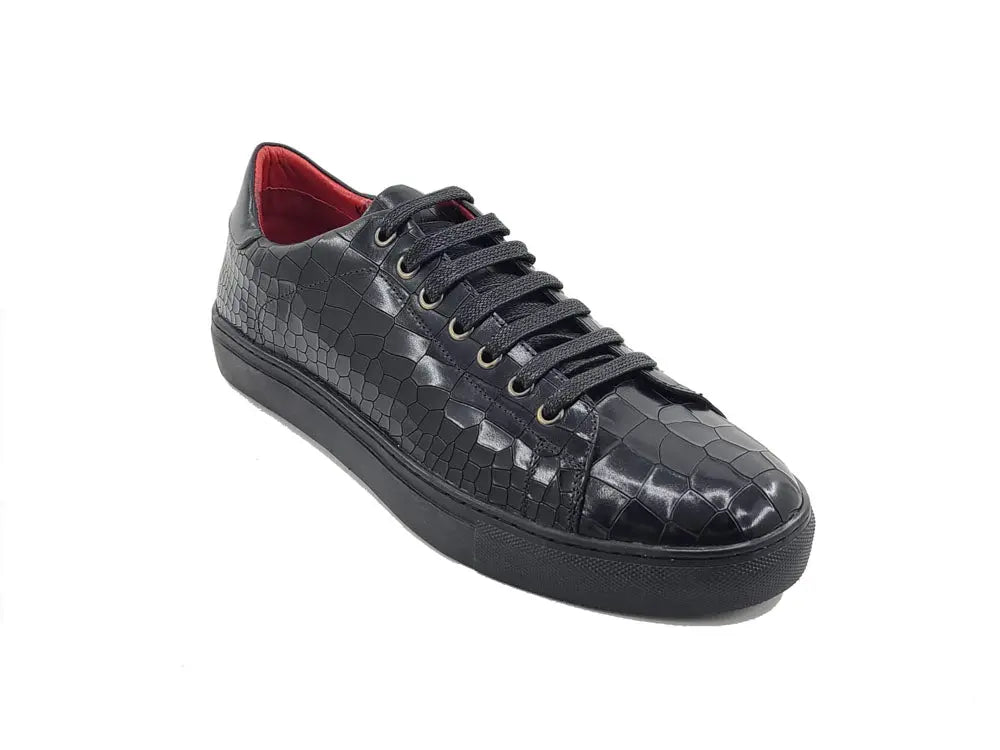 Carrucci Embossed Leather Fashion Sneaker