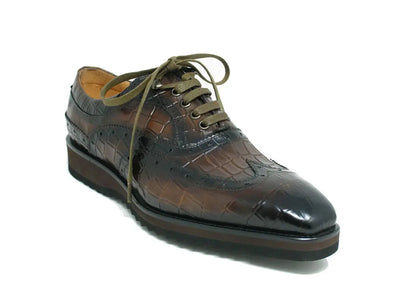 Embossed Leather Patina Oxford 1 KS515-05BROWN10  - from alligatorwarehouse.com