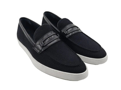 Embossed Leather Strap Linen Sneaker 5 KS529-07COGNAC9  - from alligatorwarehouse.com