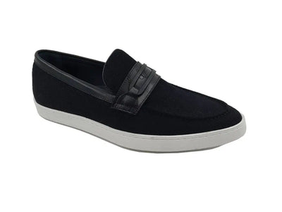 Embossed Leather Strap Linen Sneaker 6 KS529-07COGNAC9  - from alligatorwarehouse.com