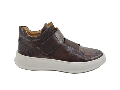 Embossed Mid-top Leather Sneaker 1 KS671-03ECHES75  - from alligatorwarehouse.com
