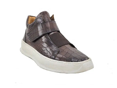 Embossed Mid-top Leather Sneaker Carrucci