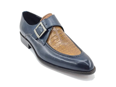 Embossed Moc Single Monkstrap Shoe 7 KS479-09TBLACKBURGUN75  - from alligatorwarehouse.com