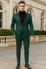Mens Emerald Green Shiny Stripe Tuxedo Suit – Slim Fit 2-Piece Satin Lapel Dinner Jacket and Pants Ultra slim fit 5   - from alligatorwarehouse.com