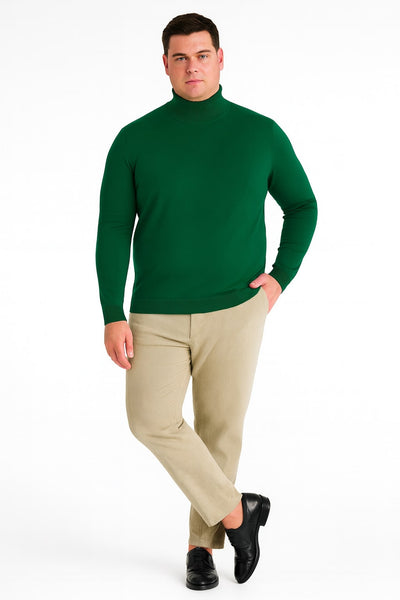 Mens Classic Emerald Green Turtleneck Sweater – Slim Fit Knit Pullover 4   - from alligatorwarehouse.com