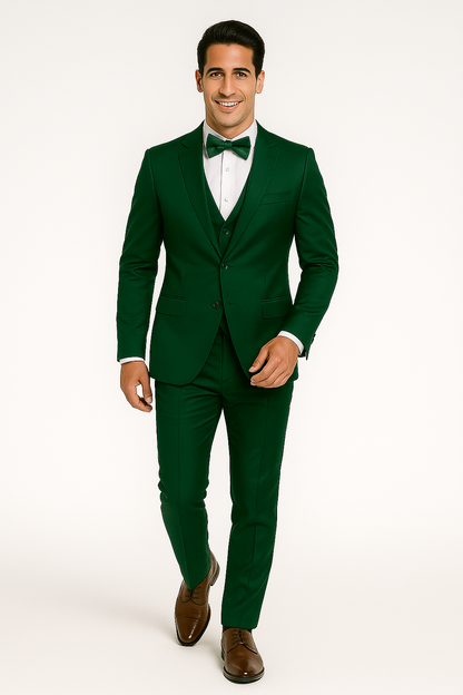elite-emerald green-satin-suit-wedding-prom