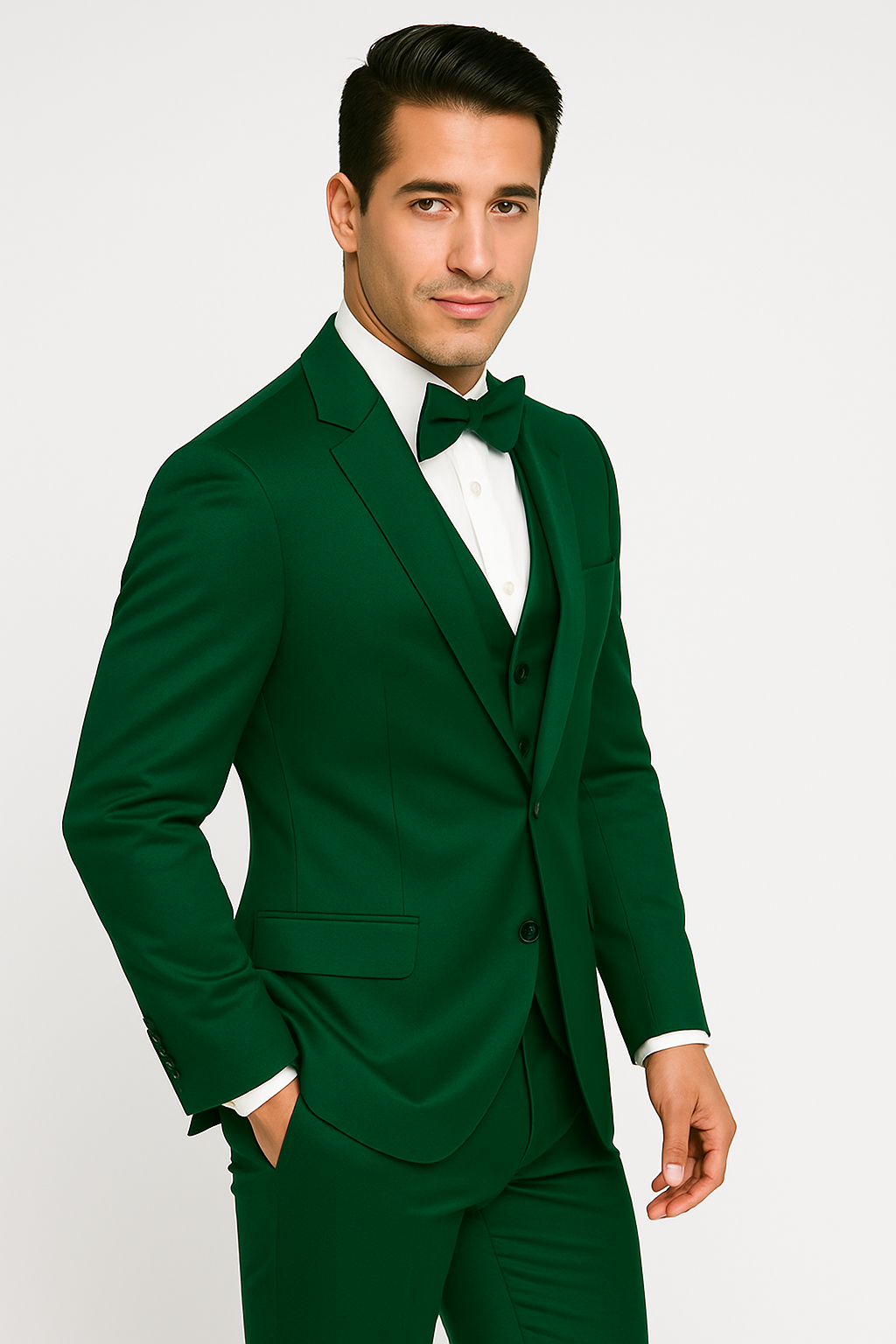 elite-emerald green-satin-suit-wedding-prom 3 M390SK-7-34s  - from alligatorwarehouse.com