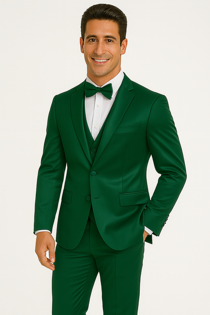 elite-emerald green-satin-suit-wedding-prom