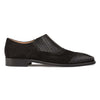 Black Ostrich and English Suede Gored Slip On Dress Shoes for men By Mezlan Made In Spain Brand 2   - from alligatorwarehouse.com