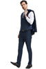 Men's Stacy Adams Vested Modern Fit Windowpane Plaid Suit in Navy Blue 3 SM159H1-155-38R  - from alligatorwarehouse.com