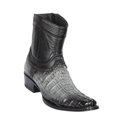 Los Altos Grey Caiman Tail Low Shaft European Square Toe Men’s Boot 1   - from alligatorwarehouse.com