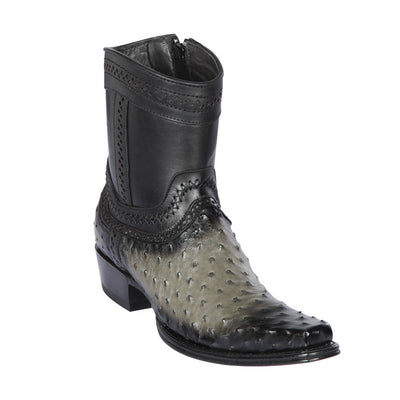 Los Altos Grey Ostrich Low Shaft European Square Toe Men’s Boot 1   - from alligatorwarehouse.com