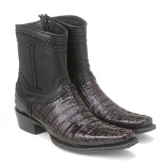 Los Altos Black Cherry Caiman Tail Low Shaft European Square Toe Men’s Boot