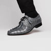 Marco Di Milano Cancun Men's Shoes Gray Exotic Hornback Crocodile Skin Derby Oxfords 5 CANCUN_CAIMAN FUSCUS_GRAY_9.5  - from alligatorwarehouse.com