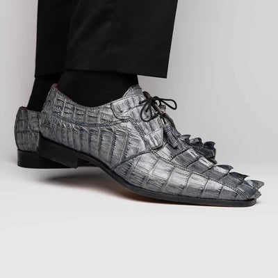 Marco Di Milano Cancun Men's Shoes Gray Exotic Hornback Crocodile Skin Derby Oxfords 6 CANCUN_CAIMAN FUSCUS_GRAY_9.5  - from alligatorwarehouse.com