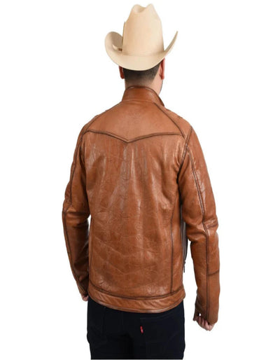 Original Fine Leather Honey Color Western Jacket 3   - from alligatorwarehouse.com
