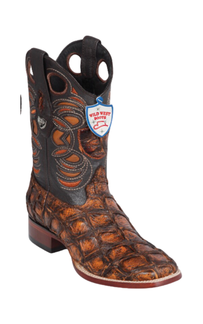 Bota de Pirarucu Original Horma Punta Cuadrada Wild West 1   - from alligatorwarehouse.com