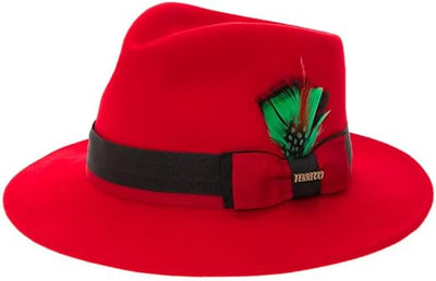 Grayson Fedora Crushable 100% Australian Wool Traveler Two Tone Red Hat 1   - from alligatorwarehouse.com