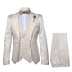 Rossi Man FORD RM1913 – Slim Fit 3-Piece Suit for Men in Off-White | Classic Style for Formal Occasions